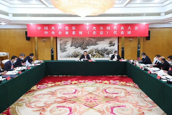 中央企業(yè)系統(tǒng)（在京）代表團(tuán)認(rèn)真討論中央紀(jì)委工作報(bào)告、黨章修正案